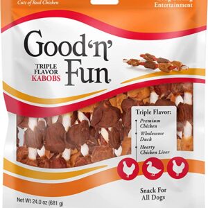 Good'N'Fun Triple Flavored Rawhide Kabobs for Dogs,